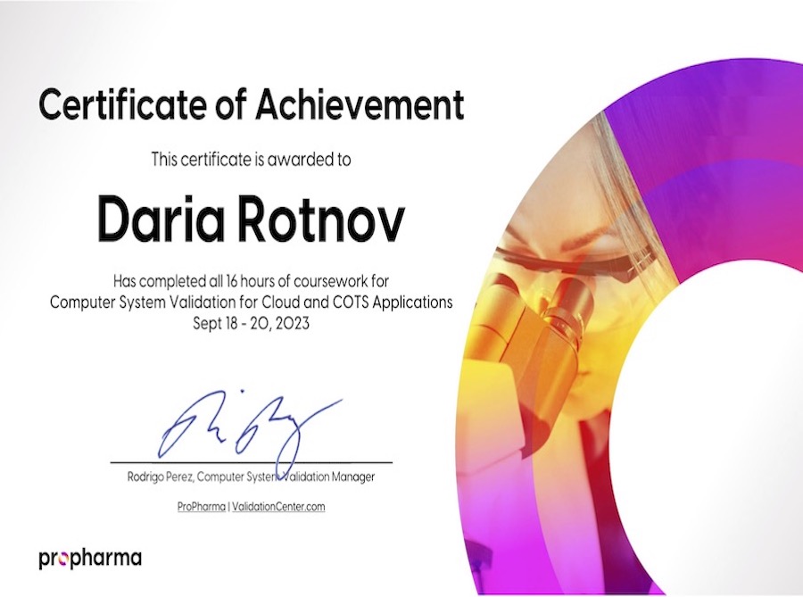 Certificate computer system validation